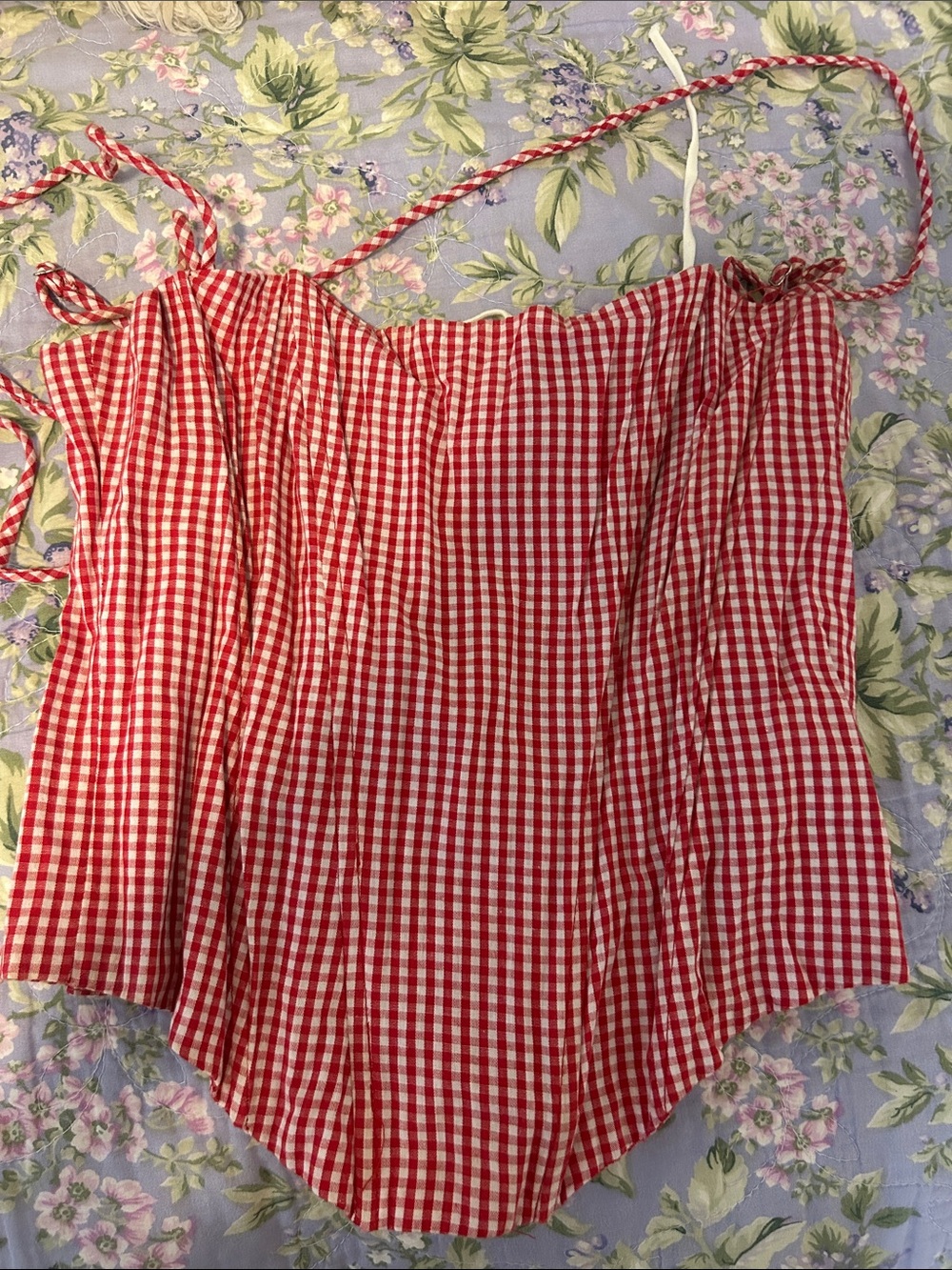Red & White Gingham Corset Edikted